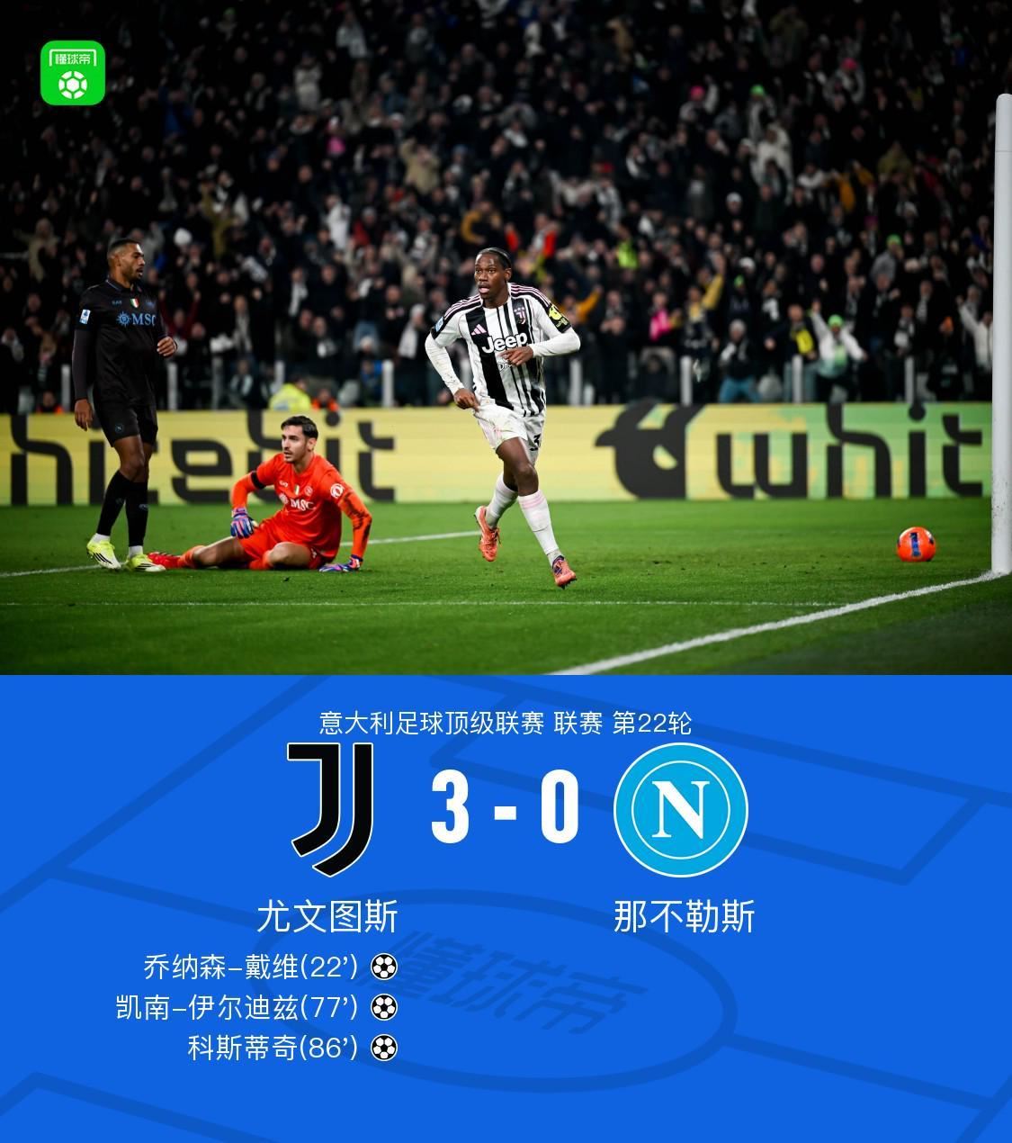  剑南春丨尤文3-0那不勒斯，戴维、伊尔迪兹、科斯蒂奇破门